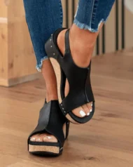 🔥Save 50% off🔥Women's Leather Platform Wedge Orthopedic Sandals - Image 6