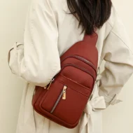 Women's Vintage PU Leather Chest Bag - Image 3