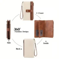 Women's Retro Style RFID Blocking Tri-fold Wallet - Image 13