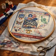 🎁Hot sale🧵USA 250th Anniversary Commemorative Cross Stitch Kit - Image 6