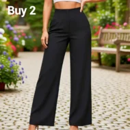 Women’s Solid Color Casual Wide Leg Pants - Image 21