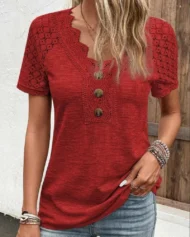 🔥Promotion - 49% discount🎉Lace short sleeve t-shirt - Image 15