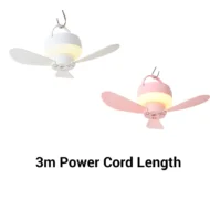 Rechargeable Hanging Fan with LED Night Light - Image 12