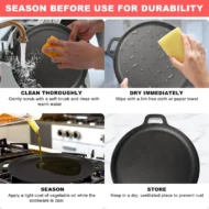 Non-Stick Cast Iron Griddle Pan with Handles - Image 5