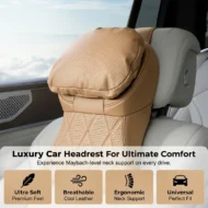 Aviation-Grade PU Leather Car Headrest - Image 2