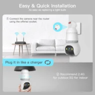 🔥All-New Upgrade✨4MP Light Bulb Security Camera 5G&2.4GHz Wireless Outdoor Indoor Camera with Night Vision - Image 8