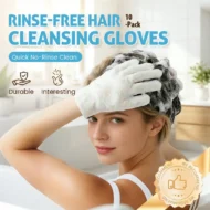 Rinse-Free Hair Cleansing Gloves for Oil Control (10-Pack)