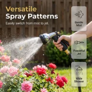 Heavy-Duty Metal Garden Hose Nozzle Sprayer - Image 2