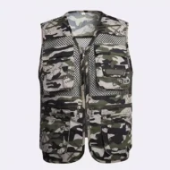 Men's V-Neck Multi-Pocket Mesh Vest - Image 6