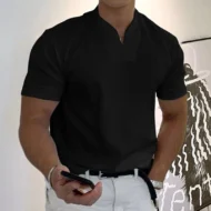 ⏰ Now only 50% off! 💎 Men Gentlemans Business Short Sleeve Fitness T-shirt - Image 10