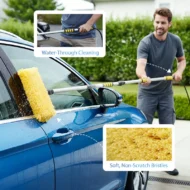 🚗 Extendable Car Wash Brush – 60" Long Handle, 360° Clean! ✨ Reach higher, scrub smarter – gentle on paint, tough on dirt! 🧼💦 - Image 7