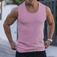 Men's Ribbed Knit Slim Fit Tank Top - Image 11