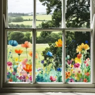 💐Time-limited Special💞Colorful Floral Bouquet Window Sticker🖼️(Cut to size freely) - Image 4