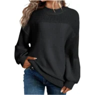 Women's Loose Fit Long Sleeve Knit Sweater - Image 4