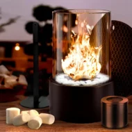 🔥 50% OFF! 🏠 Glass & Metal Tabletop Fireplace – Portable, Smoke-Free for Indoor & Outdoor Use, With Ethanol Burner & Cozy Decorative Accentuator for Your Home ✨ - Image 3