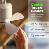 Rechargeable Ceiling Fan with LED Light - Image 3