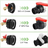 IBC Tote Tank Adapter with Brass Ball Valve - Image 7