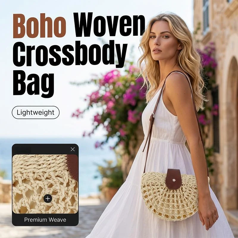 Woven Crossbody Bag for Women