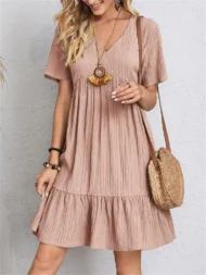 🔥Hot Sale 49% OFF💝Retro V-neck Loose Casual Dress - Image 6