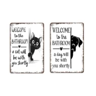 Cute Cat Bathroom Decor Sign - Image 16