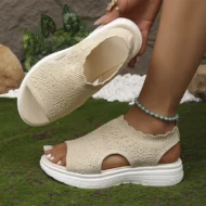 ⏳LAST DAY SALE ONLY ￡12.99!!💐 Women's Breathable Knit Platform Sandals – Air-permeable knit upper, cushioned sole & lightweight comfy summer footwear ✨ - Image 19