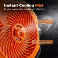 Solar Portable Misting Camping Fan with Remote - Image 3