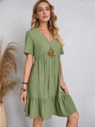 🔥Hot Sale 49% OFF💝Retro V-neck Loose Casual Dress - Image 11