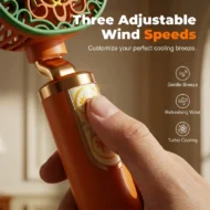Rechargeable Floral Mini Fan with Stand Base - Image 4