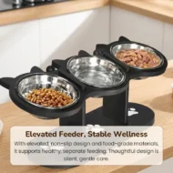 Anti-Slip Elevated 3-Bowl Pet Feeder - Image 6