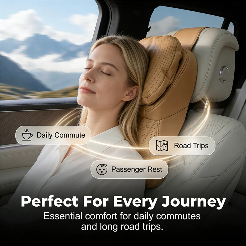 Aviation-Grade PU Leather Car Headrest