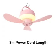 Rechargeable Hanging Fan with LED Night Light - Image 8