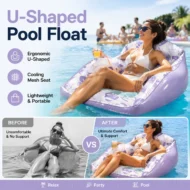 🏖️ LIMITED-TIME 50% OFF! ✨ U-Shaped Inflatable Pool Float – Ergonomic, Cooling Mesh Seat, Portable 🌴 - Image 4