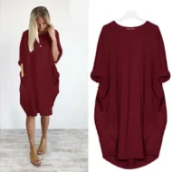 Hot sale💝 Women Casual Loose Pocket Long Sleeves Dress - Image 6