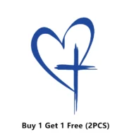Glitter Heart Cross Car Decal Sticker - Image 23