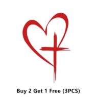 Glitter Heart Cross Car Decal Sticker - Image 21