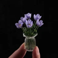 Miniature Colored Glass Flower Figurine Set - Image 12