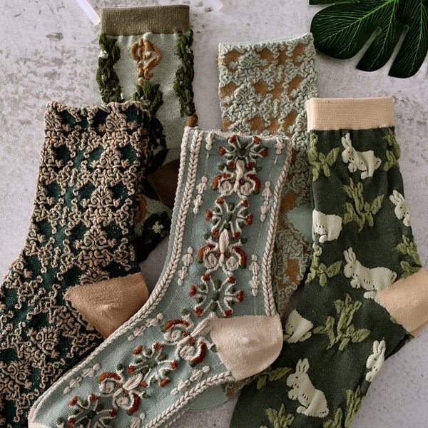 🔥Hot Sale 50% OFF🔥Women's Floral Cotton Socks (10 Pairs/1 Set)