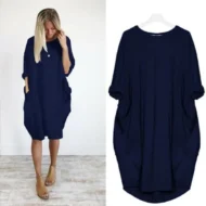 Hot sale💝 Women Casual Loose Pocket Long Sleeves Dress - Image 7