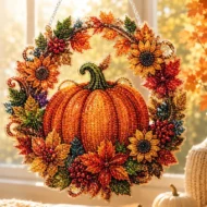 🎁 Hot Sale 49% OFF 🔥Pumpkin Diamond Art DIY Hanging Ornament Kit - Image 4