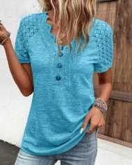 🔥Promotion - 49% discount🎉Lace short sleeve t-shirt - Image 13