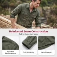 Men's Long Sleeve Cotton Workwear Shirt - Image 3