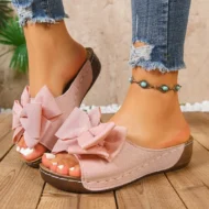 ⏳Time-Limited Special⏰Women's Bowknot Peep-Toe Wedge Sandals - Image 14