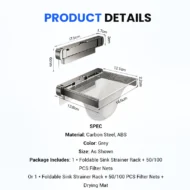 Foldable Sink Strainer Rack with Filter Nets - Image 7