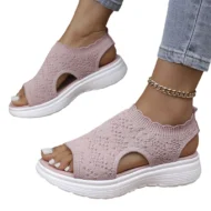⏳LAST DAY SALE ONLY ￡12.99!!💐 Women's Breathable Knit Platform Sandals – Air-permeable knit upper, cushioned sole & lightweight comfy summer footwear ✨ - Image 22