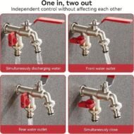 🔥 FLASH SALE: 50% OFF! ⚙️ Universal Stainless Steel Double Outlet Garden Faucet – Independent Valves, Heavy-Duty & Easy Install 🚰
