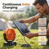 Solar Portable Misting Camping Fan with Remote - Image 2
