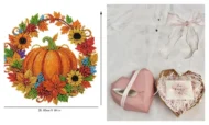 🍂 Autumnal Pumpkin Diamond-Pattern Wreath to Hang – Complete DIY Kit - Image 7