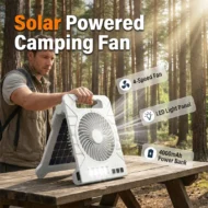 Dual-Power Outdoor Fan with Solar Panel and Light - Image 5