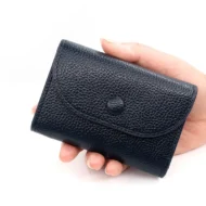 🔥Best Christmas present ever🎁🎄Fashion Lychee Pattern PU Leather Short Wallet with Convenient Snap Button - Image 2