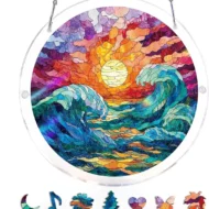 Acrylic Sunset & Sea Jigsaw Puzzle Window Hanging - Image 8